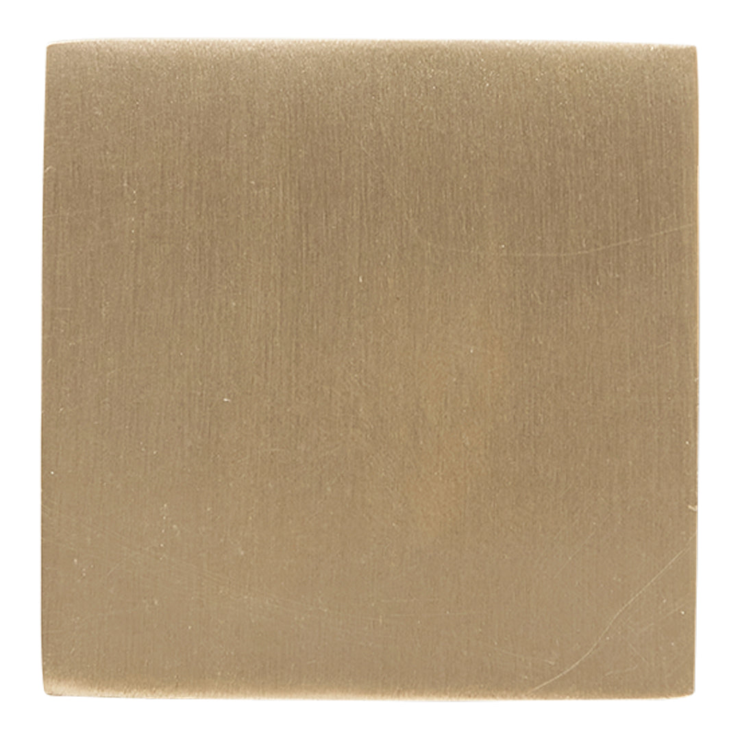 Brushed gold square tile with a smooth, metallic finish and subtle texture. Perfect for elegant home decor.