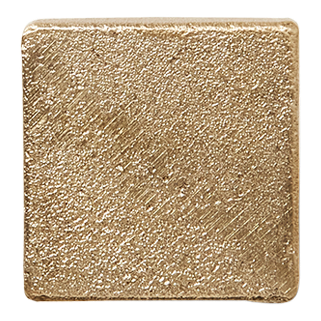 Shiny gold square with a textured surface, perfect for adding a touch of luxury to any design.