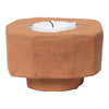 Rustic terracotta candle holder with a smooth matte finish and a minimalist design. Ideal for earthy decor styles.