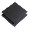 Two black square textured sheets stacked, featuring a matte finish for a sleek, modern look.