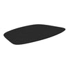 Black rectangular mat with a smooth, matte finish and rounded edges. Ideal for modern decor.