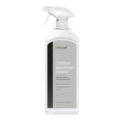 White spray bottle with a sleek gray label and black accents, showcasing a minimalist design.
