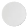 White round plate with a smooth, glossy finish, perfect for modern table settings and minimalist decor.