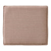 Soft pink cushion with subtle cream stripes, perfect for adding a touch of warmth to any space.