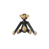 Black and natural wooden monkey figurine with simple design and playful features. Perfect for home decor.