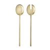 Gold serving utensils with sleek, minimalist design and smooth, glossy finish. Perfect for elegant dining.
