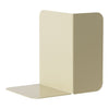 Beige bookend with a smooth, minimalist design and a matte finish, ideal for home or office organization.
