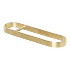 Brushed gold metal holder with a sleek, modern oval design, adding a touch of elegance to any decor.