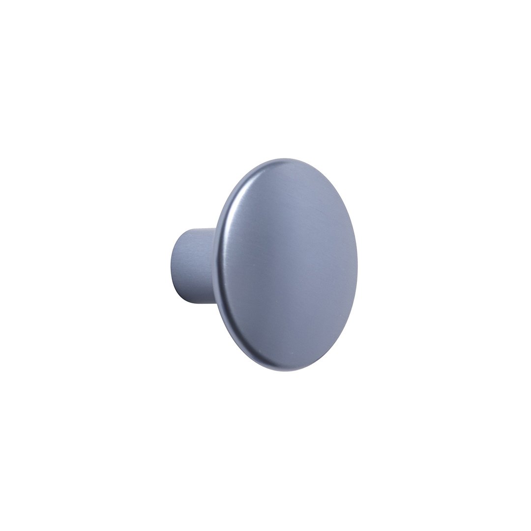 Sleek matte gray round knob with a smooth finish, perfect for modern home decor.