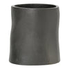 Textured gray ceramic planter with a unique wavy design, perfect for modern home decor.