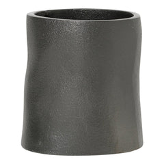 Textured gray ceramic planter with a unique wavy design, perfect for modern home decor.
