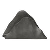 Dark gray leather decorative accents with smooth, curved edges, featuring a minimalist design. Perfect for modern decor.