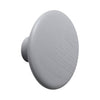 Gray wooden round knob with a smooth, matte finish and subtle wood grain pattern. Ideal for modern furniture.